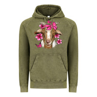 Vintage Olive pink floral bandana goat Vintage Hoodie - Jasminsmagicworld