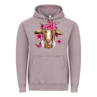 Vintage Zinc pink floral bandana goat Vintage Hoodie - Jasminsmagicworld