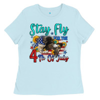 Baby Blue stay fly for the 4 th of july Ladies Tee - Zillion Design Studio
