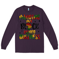 Plum minding my black owned business Long Sleeve Tee - MaliasSmallBusiness