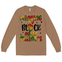 Toasted Coconut minding my black owned business Long Sleeve Tee - MaliasSmallBusiness