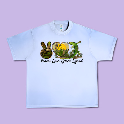Peace Love Green Lizard Urban Heavy Tee Designed By Lillyallendesigns
