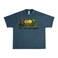 Midnight Navy peace love green lizard Urban Heavy Tee - LillyAllenDesigns