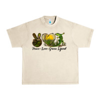 Sandshell peace love green lizard Urban Heavy Tee - LillyAllenDesigns