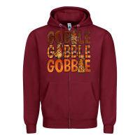 Burgundy gobble with gnomies bbs Zipper Hoodie - BundleAndBundleShop