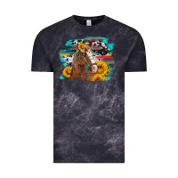 Cloud Black horse with sunflowers Vintage Tee - Artiststas