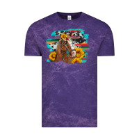Cloud Purple horse with sunflowers Vintage Tee - Artiststas