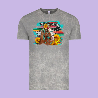 Horse With Sunflowers Vintage Tee Designed By Artiststas