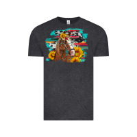 Vintage Black horse with sunflowers Vintage Tee - Artiststas