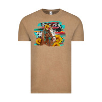 Vintage Coffee horse with sunflowers Vintage Tee - Artiststas