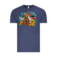 Vintage Denim horse with sunflowers Vintage Tee - Artiststas