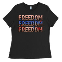 Black freedom freedom freedom Ladies Tee - Zillion Design Studio