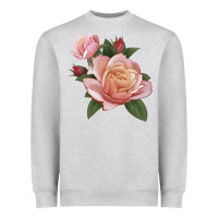Heather Grey State Of Grace Rose Heavyweight Sweatshirt - LillyAllenDesigns