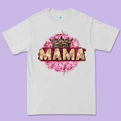 Mama With Round Leopard Premium Tee Designed By Zillion Design Studio