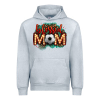 Heather Grey blessed soccer mom lightbulb letters Urban Hoodie - OliviaCreatesArt