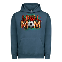 Pigment Midnight Navy blessed soccer mom lightbulb letters Urban Hoodie - OliviaCreatesArt