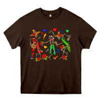 Chocolate Brown mexican skeletons Heavy Core Tee - Zillion Design Studio