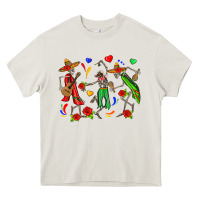 Cream mexican skeletons Heavy Core Tee - Zillion Design Studio