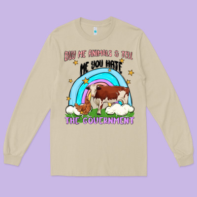 Buy Me Animals Long Sleeve Tee Designed By Maliassmallbusiness