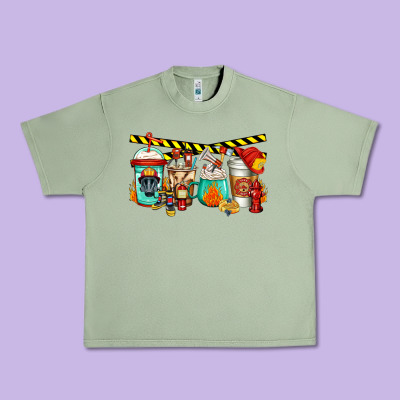 Firefighter Coffee Urban Heavy Tee Designed By Jasminsmagicworld