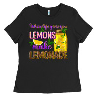 Black when life gives you lemons make lemonade Ladies Tee - texasbilliewilder