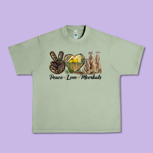 Peace Love Meerkats Urban Heavy Tee Designed By Lillyallendesigns