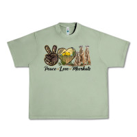 Oil Green Peace Love Meerkats Urban Heavy Tee - LillyAllenDesigns