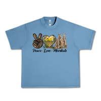 Pebble Blue Peace Love Meerkats Urban Heavy Tee - LillyAllenDesigns