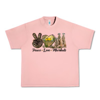 Salmon Peace Love Meerkats Urban Heavy Tee - LillyAllenDesigns