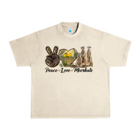 Sandshell Peace Love Meerkats Urban Heavy Tee - LillyAllenDesigns