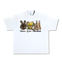 White Peace Love Meerkats Urban Heavy Tee - LillyAllenDesigns