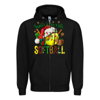 Black santa's favorite softball bbs Zipper Hoodie - BundleAndBundleShop