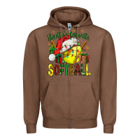 Chestnut santa's favorite softball bbs Zipper Hoodie - BundleAndBundleShop