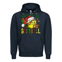 Navy santa's favorite softball bbs Zipper Hoodie - BundleAndBundleShop