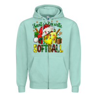 Santa's Favorite Softball Bbs Zipper Hoodie | Teevron