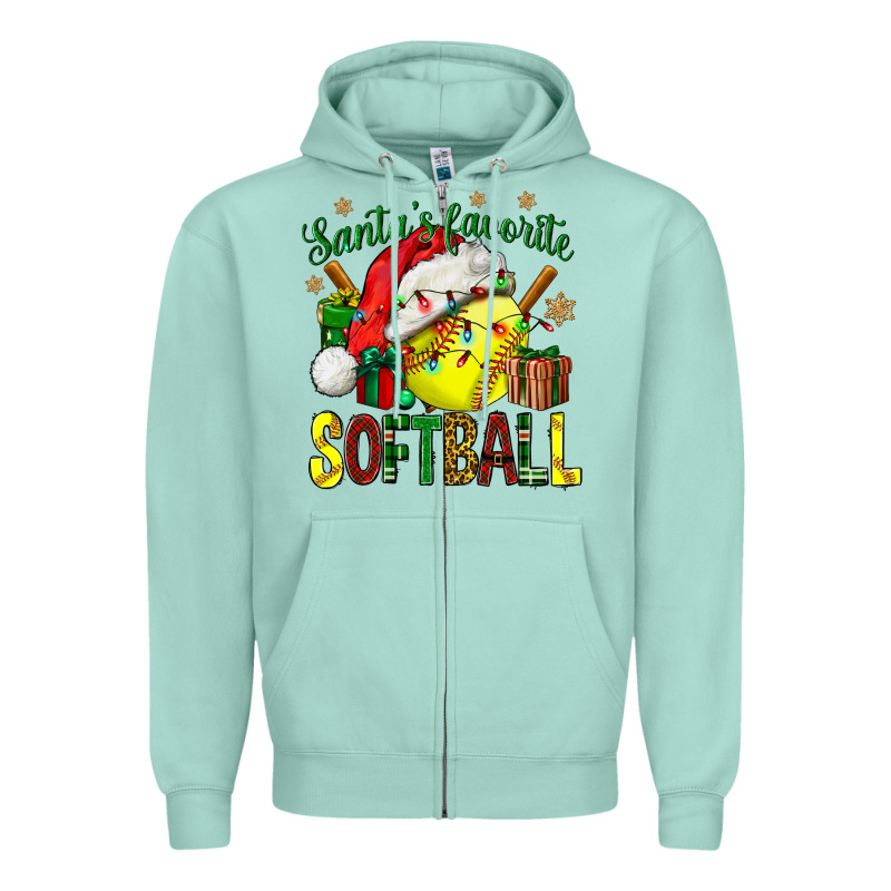 Santa's Favorite Softball Bbs Zipper Hoodie by BundleAndBundleShop | Teevron