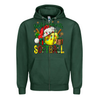 Sports Green santa's favorite softball bbs Zipper Hoodie - BundleAndBundleShop