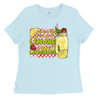 Baby Blue when life gives you lemons make lemonade Ladies Tee - texasbilliewilder