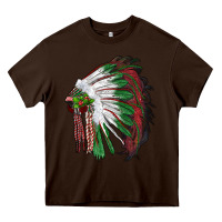 Chocolate Brown christmas indian feather headdress Heavy Core Tee - RanaPortraitStore