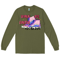 Army Green walk by faith Long Sleeve Tee - MaliasSmallBusiness