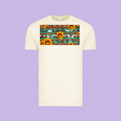 Aztec Sunflower Cowhide License Plate Vintage Tee Designed By Artiststas