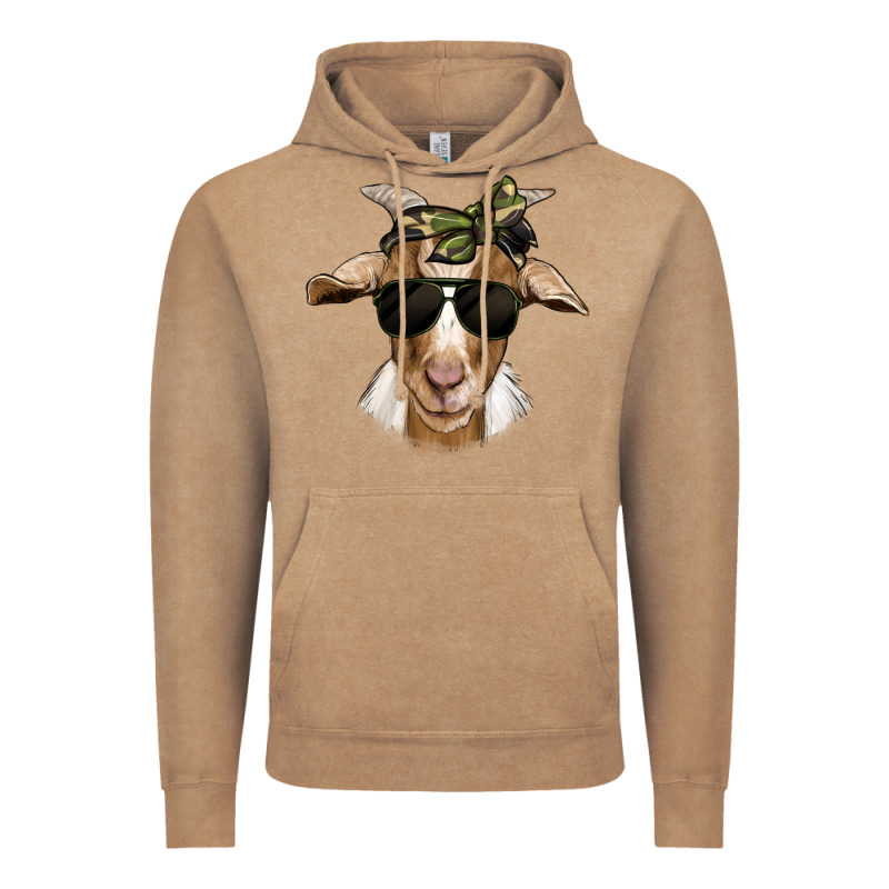Camouflage Bandana Goat Vintage Hoodie by Jasminsmagicworld | Teevron