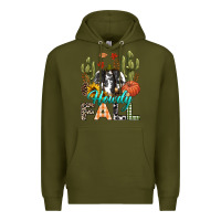 Army Green Howdy Fall Premium Hoodie - texasbilliewilder
