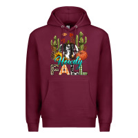 Burgundy Howdy Fall Premium Hoodie - texasbilliewilder