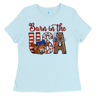 Baby Blue barn in the usa Ladies Tee - Zillion Design Studio