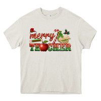 Cream merry teacher Heavy Core Tee - BarkalooDesign