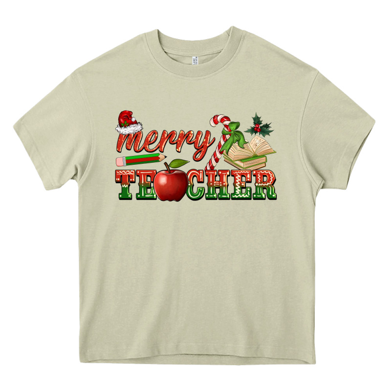 Merry Teacher Heavy Core Tee by BarkalooDesign | Teevron