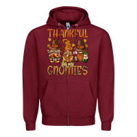 Burgundy thankful for my gnomies bbs Zipper Hoodie - BundleAndBundleShop