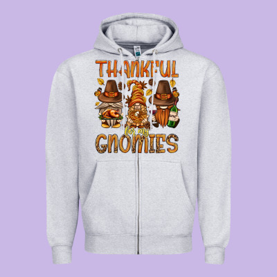 Thankful For My Gnomies Bbs Zipper Hoodie Designed By Bundleandbundleshop