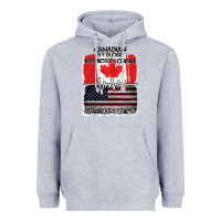 Heather Grey American By Birth Canadian By Blood Patriot By Choice Heavyweight Hoodie - Bettercallsaul